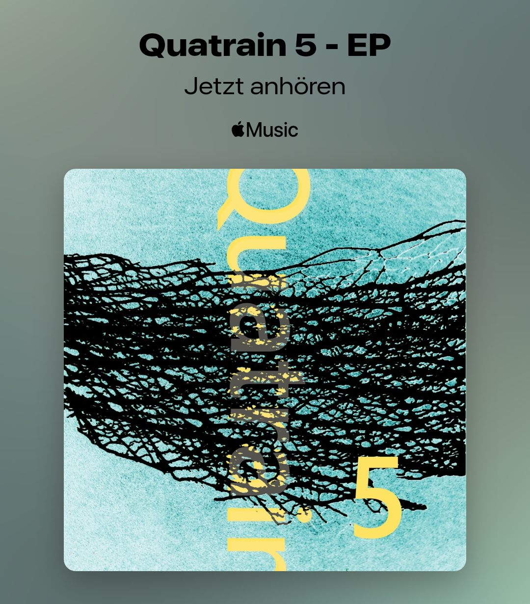 Cover art for 'Quatrain 5' EP by sn-tx, featuring a stylized, abstract black and blue design with the title and artist name.